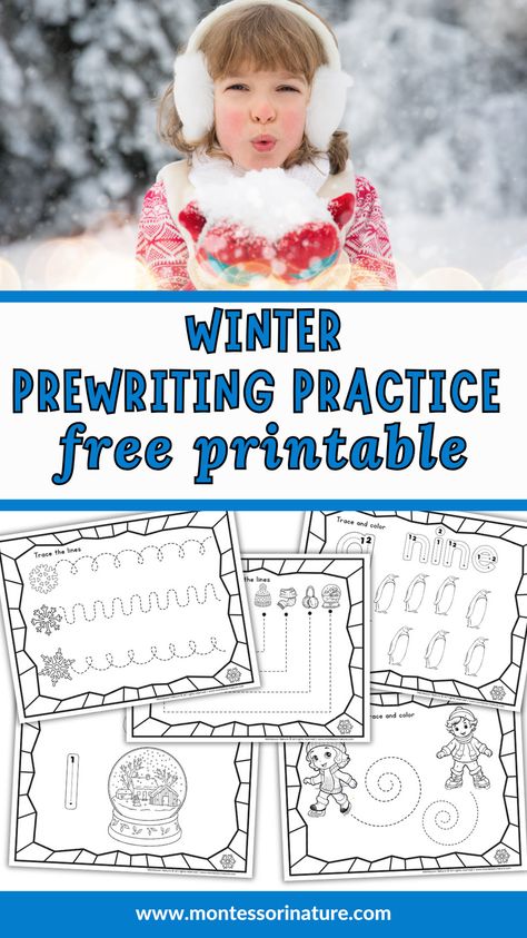 Could your students benefit from some additional prewriting practice this winter? We have created a fun and engaging Winter Prewriting Practice printable for preschool students. Winter Writing Activities Preschool, Winter Prewriting Activities Preschool, Winter Tracing Preschool, Winter Patterns Preschool Free Printable, Winter Playdough Mats Free, Prewriting Practice, Winter Fine Motor, Printable For Preschool, Nature Printables