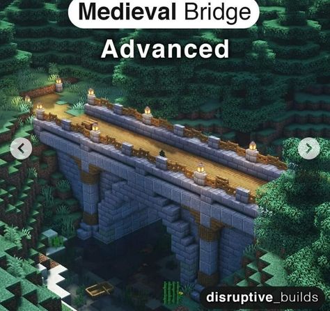 Medieval Bridge, Minecraft Building Blueprints, Minecraft Kingdom, Minecraft Building Guide, Minecraft City Buildings, Minecraft Mansion, Minecraft Structures, Bangunan Minecraft, Minecraft Cottage