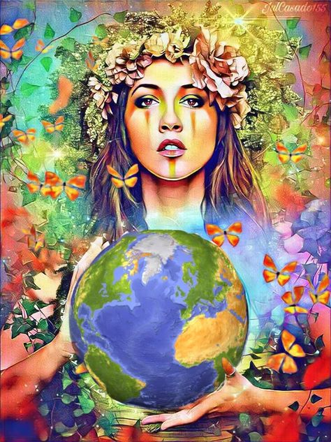 We must love, value, nurture, and take care of the beauty of Earth Mother Gaia. She supports our life and our well-being. Respect her and she will respect us. ❤️ Earth Art Drawing, Mother Earth Drawing, Holding Earth, Save Earth Drawing, Earth Drawing, Earth Day Drawing, Art Competition Ideas, Mother Earth Art, Save Mother Earth