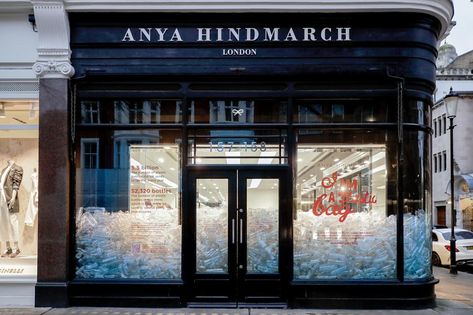 Designer fills London store with 90,000 bottles to spread message about plastic waste | Living Luxury London, Bow Bag, Anya Hindmarch, Gifts For New Mums, Envelope Clutch, Candle Diffuser, Recycled Leather, Recycle Plastic Bottles, Womens Purses