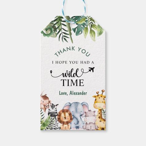 Wild One Tropical Safari Jungle Birthday Gift Tags Zoo Birthday Decorations, Birthday Party Return Gifts, Birthday Party Souvenirs, Safari Theme Birthday Party, Zoo Cake, Tropical Safari, Baby Birthday Party Theme, Safari Animals Birthday, Jungle Safari Birthday