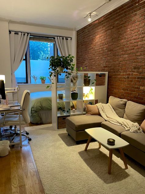 Cozy Studio Apartment, Tiny Studio Apartments, Studio Apartment Design, Studio Apartment Living, Deco Studio, Decor Studio, Small Studio Apartment, Studio Apartment Layout, Small Studio Apartments