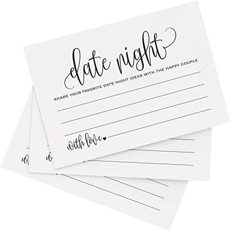 Romantic Conversation, Date Night Cards, Wedding Advice Cards, Fun Bridal Shower Games, Bridal Shower Activities, Bridal Shower Party Favors, Couple Wedding Shower, Girlfriend Anniversary, Date Night Ideas