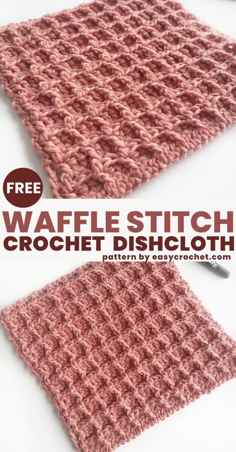 waffle stitch crochet dishcloth Waffle Weave Crochet, Waffle Stitch Crochet, Crochet Dishcloth Pattern, Crochet Washcloth Free, Crochet Dish Cloth Free Pattern, Dishcloth Patterns Free, Crochet Waffle Stitch, Crochet Washcloth Pattern, Crochet Mug Cozy