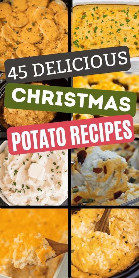 45 Christmas Potato Recipes that are perfect for your holiday meal. Enjoy the best comfort food when you make these Christmas Potato dishes. From hashbrown casserole with lots of gooey cheese to loaded potato casserole with a yummy sour cream and butter mixture, you can't go wrong with potato dishes. Delicious potato recipes that are easy to make. #christmasonadime #christmaspotatorecipes #potatorecipes Christmas Side Dishes Potato, Cheesy Christmas Potatoes, Christmas Cheesy Potatoes, Christmas Brunch Potatoes, Potato Dish For Christmas, Christmas Eve Dinner Potatoes, Potato Christmas Recipes, Christmas Eve Potatoes, Best Christmas Potatoes