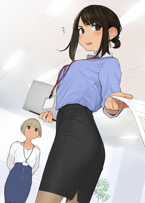 Girl Office, Comic Manga, Comics Girl, Art Style Inspiration, Office Lady, An Anime, Girl Drawing, Office Ladies, Art Reference Poses