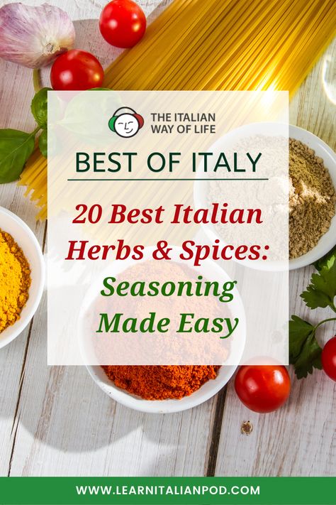 Discover the magic of Italian cuisine with our list of 20 must-know Italian herbs and spices! Transform ordinary meals into culinary masterpieces with the perfect blend of fragrant basil, robust rosemary, and more. Elevate your cooking with our comprehensive Italian spices list. Ready to explore? #ItalianCuisine #HerbsAndSpices #ItalianHerbs #ItalianSpicesList #ItalianSpices Spices List, Summer Savory, List Of Spices, Meat Preparation, Italian Herbs, Italian Spices, Roasted Meat, Spices And Herbs, Herbs And Spices