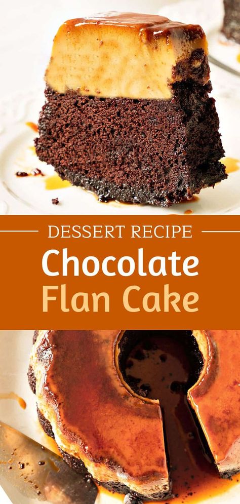 Choco Flan Recipe Easy, Choco Flan Recipe, Chocolate Flan Cake Recipe Easy, Flan Chocolate Cake, Easy Choco Flan Recipe, Choco Flan Cake Recipes, Choco Flan Birthday Cake, Cake Ingredients List, Chocolate Flan Cake