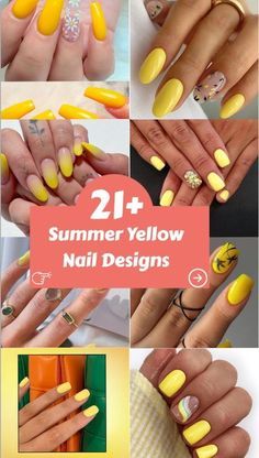 Sunshine Nail Design, Yellow Nails Design Square, Safari Nails, Yellow Nail Designs, Teal Nail Designs, Neon Yellow Nails, Yellow Nail Art, Yellow Nails Design, Teal Nails