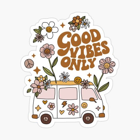 Get my art printed on awesome products. Support me at Redbubble #RBandME: https://www.redbubble.com/i/sticker/Good-vibes-only-by-tatilettersart/138864126.EJUG5?asc=u Retro Bus, Good Vibes Only, Good Vibes, Awesome Products, Decorate Laptops, Vinyl Decal Stickers, Vinyl Decal, My Art, Vinyl