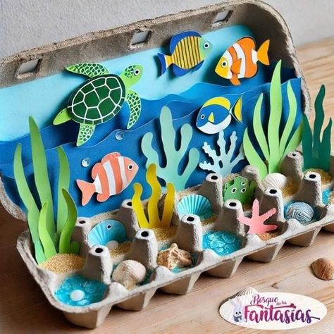 Provocation Ideas, Diy Crafts For School, Beach Crafts Diy, Homeschool Crafts, Egg Carton Crafts, Toddler Arts And Crafts, Kids Art Class, Hand Crafts For Kids