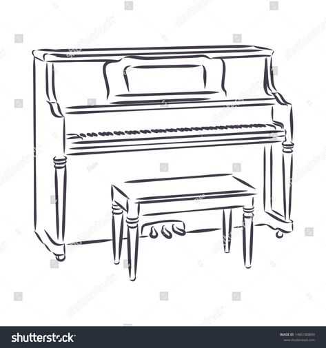 Piano music instrument, contour vector illustration #Ad , #sponsored, #instrument#music#Piano#illustration Piano Illustration, Piano Tattoo, Music Sketch, White Doodle, Instrument Music, Music Piano, Music Instrument, Aesthetic Tattoo, Doodle Sketch