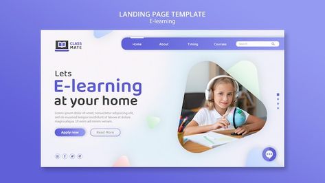 E-learning landing page template design | Free Psd #Freepik #freepsd #education-landing-page #school-website #education-website #school-landing-page Website Design Layout Templates, School Website Design, Ui Ux Website Design, Ui Ux Design Website, Ux Website Design, Ux Design Website, Website Home Page, Website Menu, Portfolio Website Design