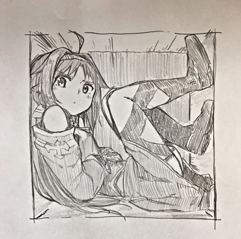 Trapped In Box Pose Reference, Trapped In A Box Pose, Trapped In A Box Drawing, Lying Down Pose Reference, Yuuki Konno, Storyboard Drawing, Comic Drawing, Art Inspiration Painting, Anime Drawings Boy