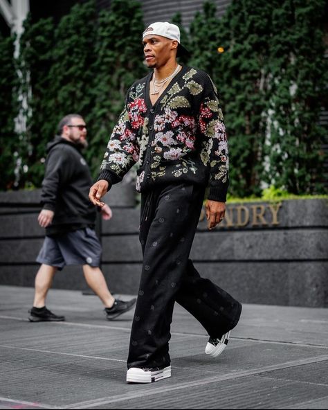 Russell Westbrook Outfits, Westbrook Outfits, Russell Westbrook Fashion, Westbrook Fashion, Rick Owens X Converse, Celine Pants, Westbrook Nba, Rick Owens Outfit, Nba Drip