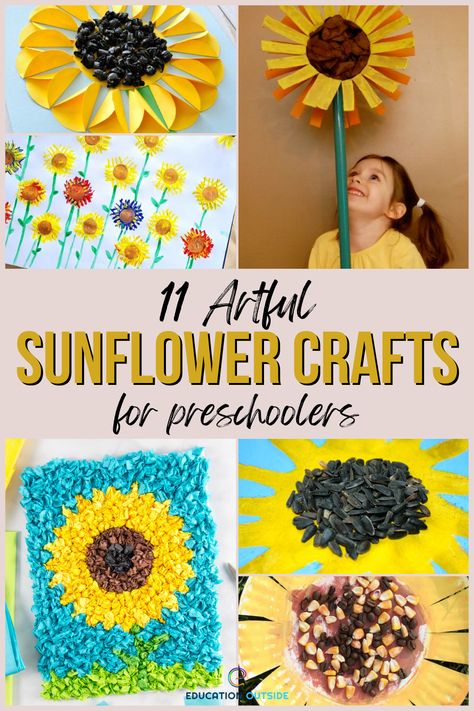 Preschool Gardening, Sunflower Art Project, Letter S Activities, Homeschool Units, How To Make Sunflower, Fall Crafting, Preschool Garden, Preschool Crafts Fall, Handmade Sunflower