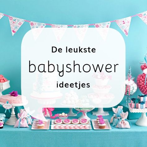 Ga je een babyshower organiseren? We geven je allerlei leuke ideeen, van spelletjes tot mocktails.  #babyshower #babyshowergames #mocktails #zwanger Baby Kit, Pink Baby Shower, Baby Cake, Pink Baby, Tiffany Blue, Blue And Pink, Baby Shower, Shower