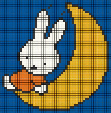 Alpha pattern #162935 | BraceletBook Miffy Tapestry Crochet, Totoro Pixel Grid, Miffy Cross Stitch, Miffy Grid Pattern, Vintage Alpha Pattern, Miffy Pixel Grid, Snoopy Grid Pattern, Miffy Alpha Pattern, Bunny Alpha Pattern