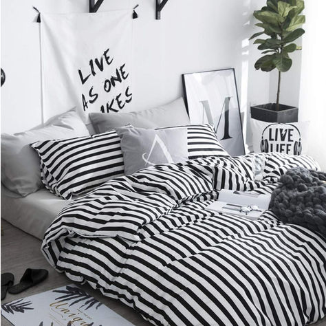 Farmhouse comforters, Stylish bedding Comforter Sets Farmhouse, Queen Black And White, Black And White Bedding, Striped Comforter, Farmhouse Bedding Sets, Bedding Comforter Sets, Full Bedding, Full Comforter Sets, Queen Size Comforter Sets