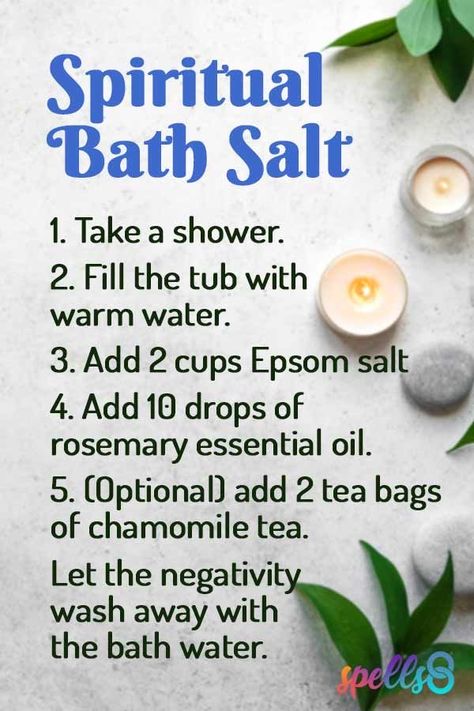 Bath Cleanse Ritual, How To Use Salt For Protection, Sea Salt For Negative Energy, Spiritual Bath Recipes Protection, Salt Bath Cleansing, Spiritual Bath Recipes Cleansing, Sea Salt Bath Benefits, Spiritual Bath Recipes, Breaking A Curse