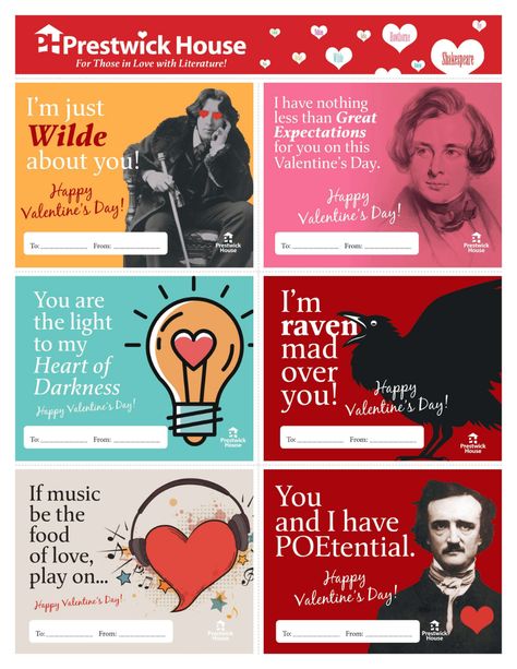 Free Literary Valentine's Day Cards Literature Valentines Cards, Valentines Day Funny Meme, Ela Posters, Valentine's Quotes, Funny Valentine Memes, Staff Ideas, Happy Valentines Day Funny, Dirty Valentine, Hate Valentines Day