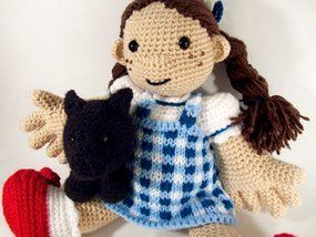 Picture of Dorothy and Toto Amigurumi Crochet Wizard, Dorothy And Toto, Wizard Of Oz Dolls, Nursery Rhyme Characters, Crochet Dolls Free Patterns, Nursery Rhyme, Crochet Doll Pattern, Triangle Shape, Wizard Of Oz