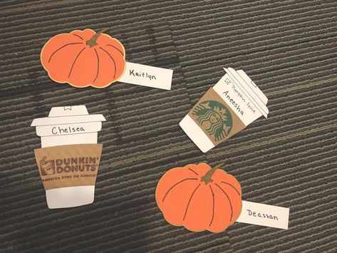 Dorm Door Decorations College Fall, Fall Ra Door Decs, Ra Door Decs Cricut, Halloween Door Decs Ra, Dorm Door Name Tags, Fall Door Decs Ra, Fall Class Decor, Fall Door Tags, College Door Decs