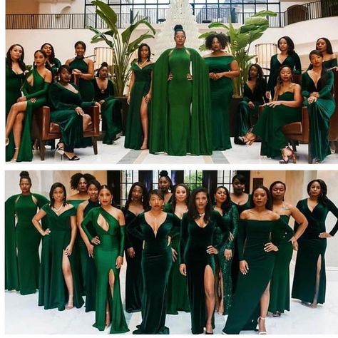 Emerald Green Bridesmaid Dress, All Shades Of Green, Emerald Green Wedding Theme, Naija Wedding, Gorgeous Bridesmaid Dresses, Green Themed Wedding, Emerald Green Weddings, Bridal Gallery, Lace Wedding Dresses With Sleeves