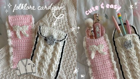 Ruffles Tutorial, Folklore Cardigan, Crochet Pencil Case, Kerajinan Diy, Crochet Hook Case, Pencil Case Pouch, Crochet Case, Crochet Bag Pattern Free, Crochet Pouch