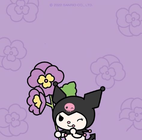 Birthday Kuromi, Jodi Core, Journal Sketches, Hello Kitty Imagenes, Hello Kitty Aesthetic, Pc Wallpaper, Sanrio Characters, Flower Illustration, Flower Field