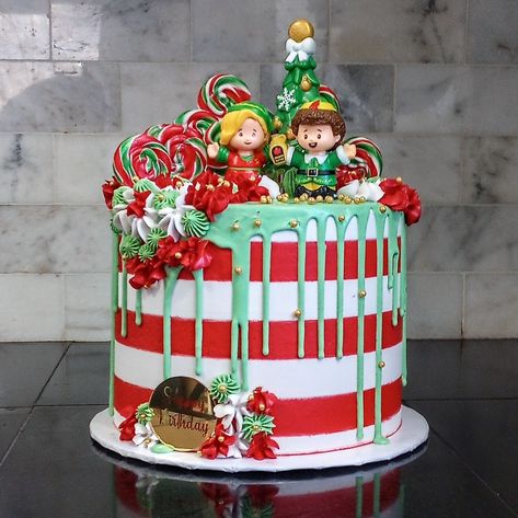 christmas cake, sugar, butter & flour Buddy The Elf Birthday Cake, Elf On The Shelf Birthday Cake, Buddy The Elf Birthday Party, Elf Cake Ideas, Buddy The Elf Cake, Elf Birthday Cake, Elf On The Shelf Cake, Elf Cake, Elf Birthday