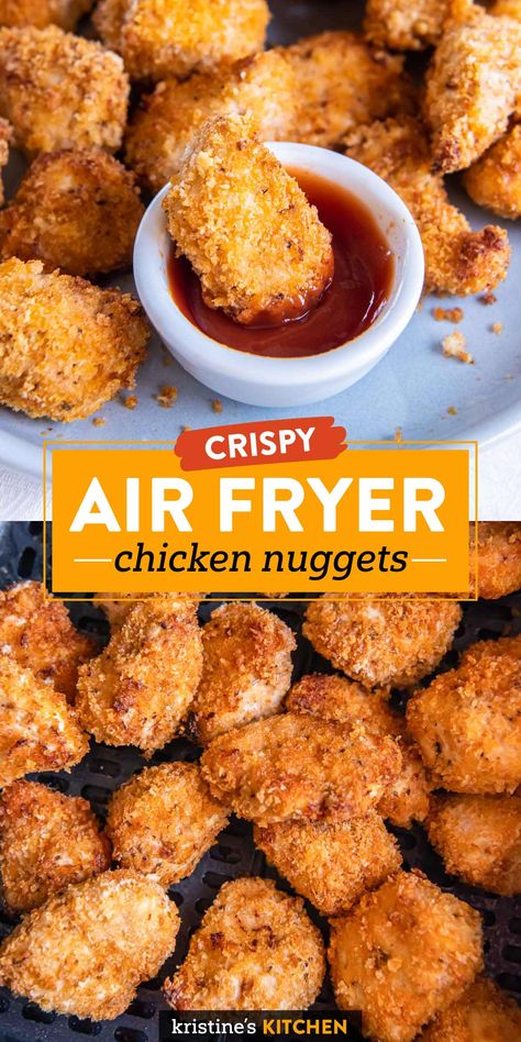 Make Chicken Nuggets, Air Fried Chicken Nuggets, Air Fryer Chicken Nuggets, Crispy Air Fryer Chicken, Homemade Chicken Nuggets, Old Fat, Food Combinations, Chicken Nugget Recipes, Chicken Dishes Easy