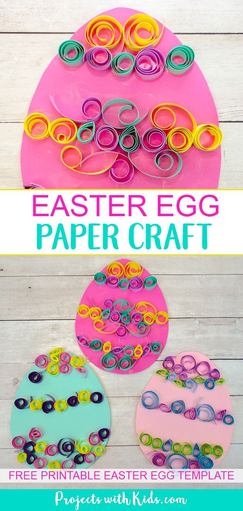 Kids can use easy paper quilling techniques to create this beautiful Easter egg paper craft! A fun easter craft activity that kids will love to create. Free egg template included. #eastercrafts #papercrafts #kidscrafts #projectswithkids #easter Easter Craft Elementary School, Easter Craft 3rd Grade, Easter Crafts For Elementary Students, Easter Eggs Crafts Paper, Paper Eggs For Easter, Easter Egg School Activities, Egg Paper Craft, Easter Egg Tissue Paper Craft, Easy Paper Quilling