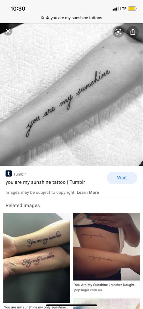 Sunshine Forearm Tattoo, You Are Mu Sunshine Tattoos, You Are My Sunshine Tattoos For Women, You Are My Sunshine Tattoo Forearm, You Are My Sunshine Tattoo With Name, You Are My Sunshine Tattoo, My Sunshine Tattoo, Tattoo Collage, Lower Arm Tattoos