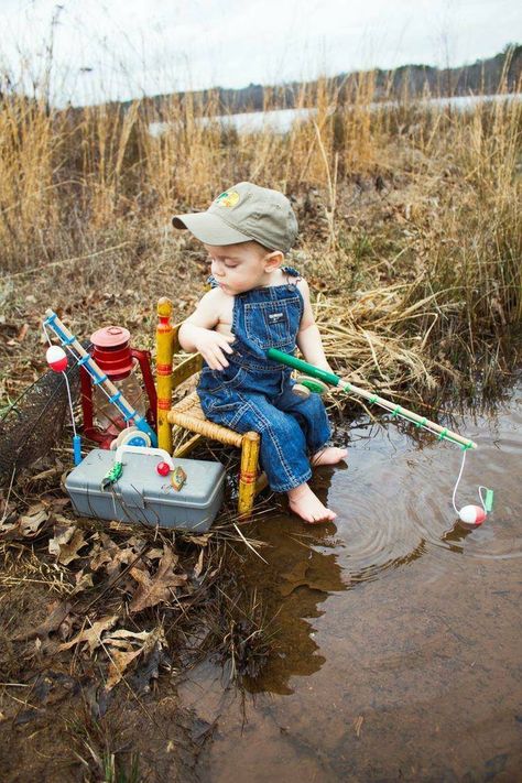 Fishing Photo Shoot, Fishing Themed Birthday Party, Fishing Birthday Party, 1st Birthday Pictures, First Birthday Pictures, Fishing Birthday, Country Kids, First Birthday Photos, Boy Pictures