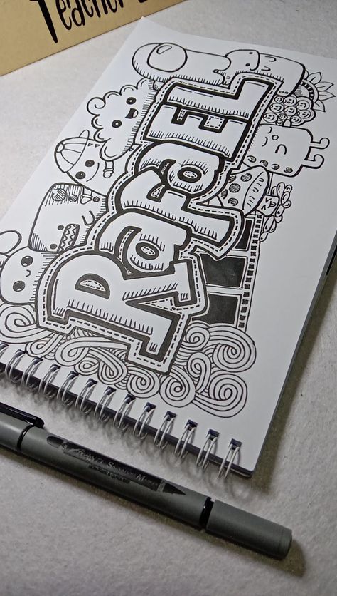 Graffiti Ideas Art, Gambar Doodle Art Simple, Doodle Art Name Design, Doodle Name Art Ideas, Contoh Doodle, Name Art Drawing, Doodle Nama, Doodle Typography, Name Doodle