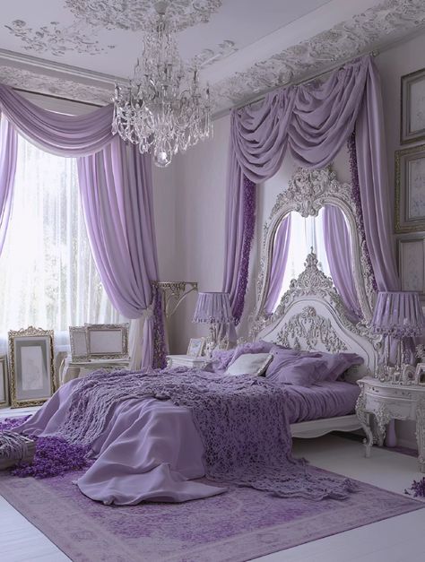 Greek Bedroom, Girly Pink Bedroom, Princess Bedrooms, Castle House Design, Bedroom Purple, Bedroom Design Trends, Dream Bedroom Inspiration, Purple Bedroom, Cosy Bedroom