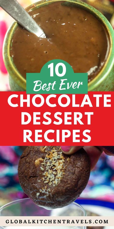 10 Best Chocolate Recipes - Chocolate Recipes with global inspiration - Celebrate some of the best chocolate recipes from around the world Best Chocolate Recipes, Chocolate Rice Pudding, Butterscotch Chip Cookies, Milk Chocolate Recipes, Orange Cream Cheese, Best Chocolate Desserts, Recipes From Around The World, Recipes Chocolate, Delicious Brownies