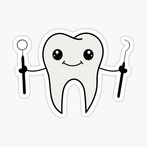 Dentist Art Design Teeth, Dentist Logo Ideas, Dental Stickers, Teeth Sticker, Tooth Sticker, Dentist Tools, Dentist Art, Tooth Icon, Dentist Day