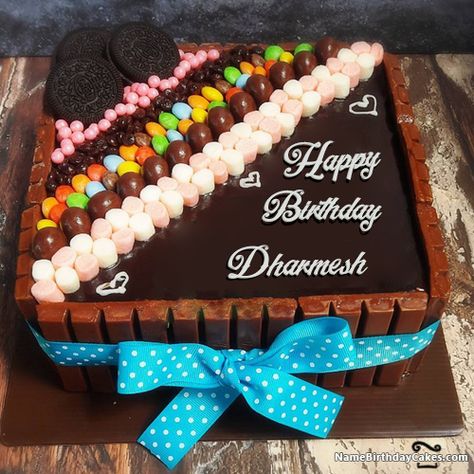 Happy Birthday Dharmesh - Video And Images Happy Birthday Friend Cake, Happy Birthday Dj, Chocolate Cake With Name, Latest Birthday Cake, Happy Birthday Ashley, Write Name On Cake, Happy Birthday Chocolate Cake, Happy Birthday Joe, Birthday Cake Writing