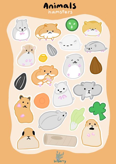 Hamster Care, Stickers Aesthetic, Hamster Cage, Cute Cartoon Drawings, Kawaii Animals, Hamsters, Anime Angel, Paper Template, Cute Doodles