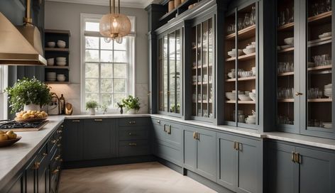 25 Butler's Pantry Ideas to Add a Touch of Luxury to Your Home Butlers Pantry With Oven And Microwave, Beautiful Butlers Pantry, Butler Pantry Cabinet Ideas, Dark Butlers Pantry, Scullery Design Ideas, Victorian Butlers Pantry, Luxury Butlers Pantry, Converting Dining Room To Butlers Pantry, Butler Pantry Mudroom Combo