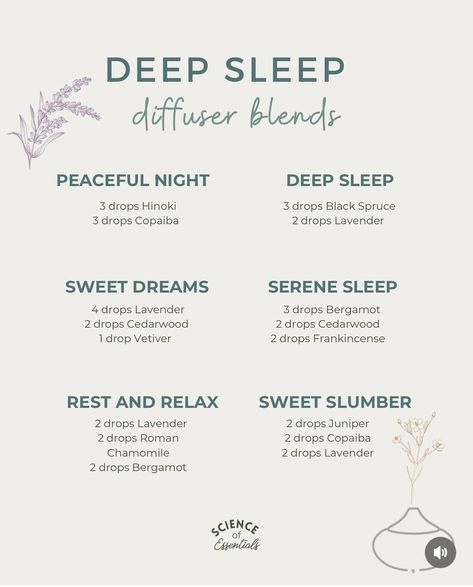 Diffuser Blends Sleep, Aromatherapy For Sleep, Sleep Diffuser Blends, Witchy Wellness, Sleep Oils, Deep Sleep Essential Oils, Essential Oils Uses Chart, Essential Oil Perfume Blends, Sleeping Essential Oil Blends