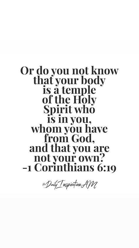 Body Is A Temple Scripture, Your Body Is A Temple Bible Verse, My Body Is A Temple Quotes, Christian Fitness Motivation, Holy Spirit Quotes, Temple Quotes, My Body Is A Temple, Prayer Vision Board, Your Body Is A Temple