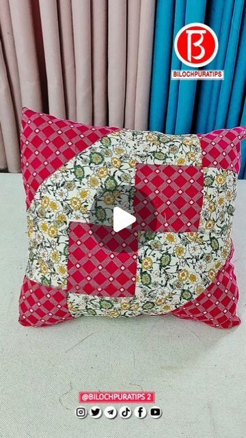 Patchwork Tutorial, Creative Pillows, Cross Stitch Floss, Pillows Decorative Diy, 9 Patch Quilt, Diy Plastic Bottle, Sewing Cushions, Patchwork Cushion, Pillowcase Pattern