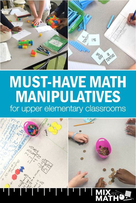 This list of math manipulatives are a must for all upper elementary classrooms. 3rd, 4th, and 5th grade students can use these for hands-on learning for place value, fractions, volume, measurement, decimals, and more! #3rdgrade #4thgrade #5thgrade #math #manipulatives Upper Elementary Math, Fifth Grade Math, Fourth Grade Math, Math Manipulatives, Upper Elementary Classroom, Third Grade Math, 5th Grade Math, 4th Grade Math, Place Value