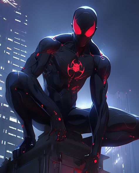 Black Spiderman Suit, Cosmic Spiderman, Spider Squad, Carnage Spiderman, Marvel Legion, Noir Spiderman, Spiderman Poses, Stealth Suit, Marvel Concept Art