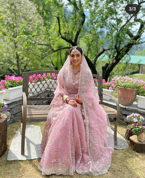 Pink And Silver Lehenga, Intimate Home Wedding, Silver Lehenga, Lehenga Look, Pink Bridal Lehenga, Bridal Lehenga Designs, Bridal Designers, Designer Bridal Lehenga, Pink Lehenga