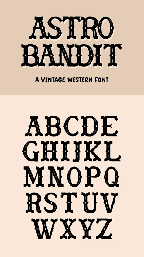 Download this vintage font inspired by classic western movies and create your own retro posters, logos, and more. #westernfont #vintagefont#70s_Alphabet_Font #Western_Font_Alphabet #Alphabet_Letters_Design_Creative #Folk_Font Western Font Alphabet, Desert Font, Western Typeface, Western Lettering, Vintage Fonts Alphabet, Western Typography, Nashville Birthday, Cowboy Font, Timeless Font