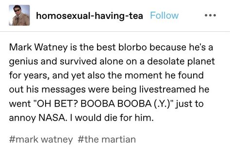 Mark Watney Fanart, Martian Quotes, Martian Tattoo, The Martian Quotes, Mary Fanart, Mark Watney, Andy Weir, Space Books, Space Space